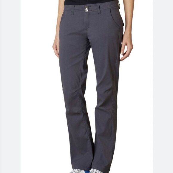 Prana Halle Original Roll Tab Convertible nylon Hiking pants dark gray 10 Reg - Picture 1 of 11